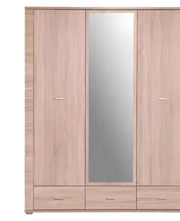 Šatníkové skrine Skriňa so zrkadlom typ 2, dub sonoma, GRAND