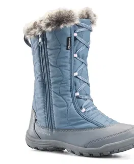 turistická obuv Detské hrejivé a nepremokavé čižmy SH500 X-Warm na zimnú turistiku na zips 30-38