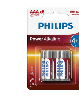 Predlžovacie káble Philips Philips LR03P6BP/10 - 6 ks Alkalická batéria AAA POWER ALKALINE 1,5V 