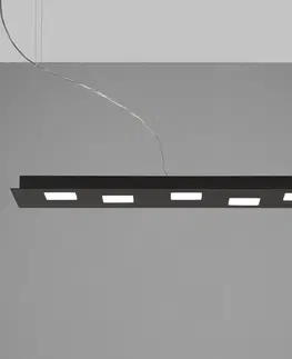 Závesné svietidlá Fabbian Fabbian Quarter čierne LED závesné svietidlo 5-pl