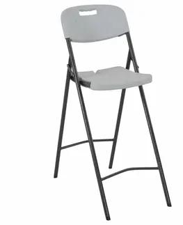Záhradné kreslá a stoličky Skladacie barové stoličky 2 ks biela / čierna