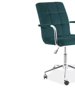 Kancelárske stoličky Signal Kancelárska stolička Q-022 zamat zelená bluvel 78