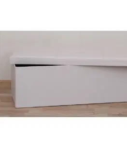 Taburetky KONDELA Zamira skladacia taburetka s úložným priestorom biela