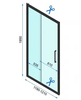 Sprchovacie kúty REA/S - Sprchový kút s posuvnými dverami Rapid Slide 120 a pevnou stenou 100 KPL-09861