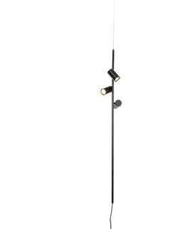 Zavesne lampy Závesná lampa čierna s nožným spínačom 3 svetiel - Jeana Luxe