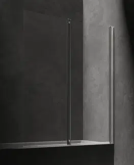 Sprchové dvere OMNIRES - KINGSTON vaňová zástena dvojdielna, 120 cm chróm / transparent /CRTR/ XHE20CRTR