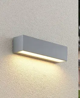 Vonkajšie nástenné svietidlá Lucande Lucande Lengo nástenné LED svetlo 25cm striebro 1p