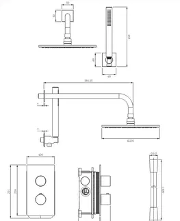 Kúpeľňa OMNIRES - CONTOUR termostatický sprchový podomietkový systém, kartáčovaná meď SYSCT11CPB