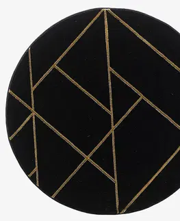 Moderné koberce Koberec Diamond 1,6/1,6 B0052 čierna/zlatá