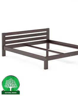 Drevené postele Posteľ borovica LK105–200x200 orech