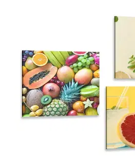 Zostavy obrazov Set obrazov pestré ovocie