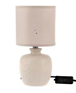 Stolové lampy Keramická stolná lampa Galaxy, béžová, 13 x 26,5 x 13 cm