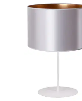 Lampy   - Stolná lampa CANNES 1xE14/15W/230V 20 cm strieborná/medená/biela 
