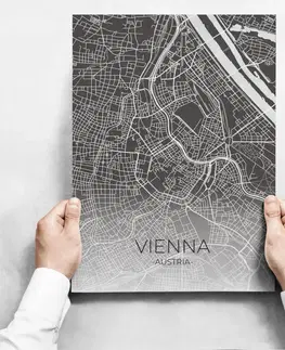Moderné obrazy Obrazy na stenu - Map Of Vienna