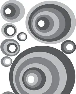 Nálepky Dekoračné nálepky na stenu šedé kruhy