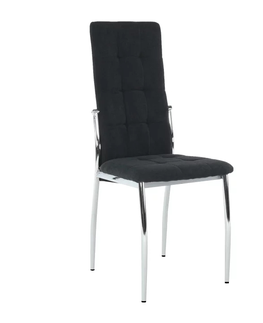 Jedálenské stoličky KONDELA Adora New jedálenská stolička čierna / chróm