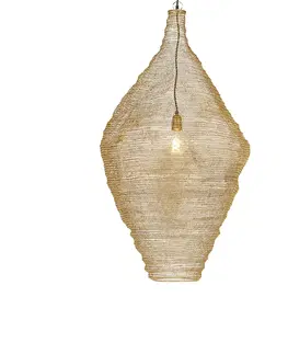 Zavesne lampy Orientálna závesná lampa zlatá 60 cm - Nidum L.