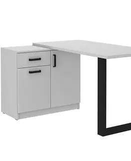 Moderné kancelárske stoly Písací stôl S nízkou komodou Malta Svetlo šedá (doska 28mm) Typ 130