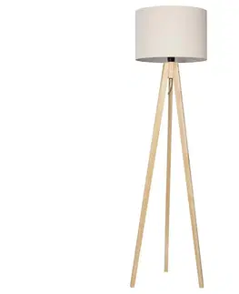 Lampy  Stojacia lampa ROLLER 1xE27/60W/230V borovica krémová 