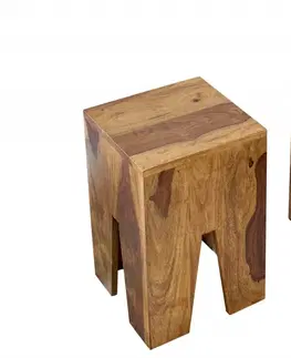 Konferenčné stolíky Odkladací stolík 2 ks DAMASEN Dekorhome Mangovníkové drevo