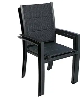 Záhradné stoličky a kreslá DEOKORK Hliníkové kreslo s textíliou VERMONT (antracit)