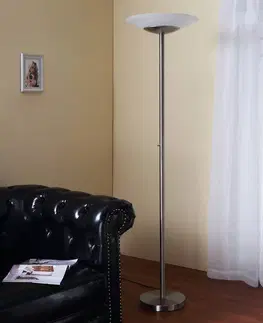 Stojacie lampy Lindby LED stojacia lampa Ragna, stmievač, matný nikel