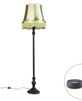 Stojace lampy Inteligentná stojaca lampa čierna so zeleným tienidlom Granny vrátane WiFi A60 - Classico