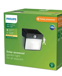 Solárne svetlá so senzorom pohybu Philips Solárne nástenné svietidlo Philips LED Yarixa, snímač pohybu