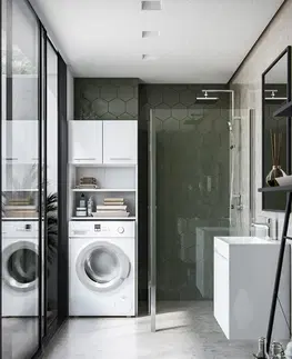 Kúpeľňový nábytok NABBI Hagfors skrinka nad práčku biela