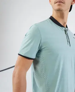 bedminton Pánske tenisové tričko Dry+ krátky rukáv zelené