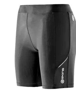 Dámske klasické nohavice Dámske krátke kompresné nohavice Skins A200 čierna - L