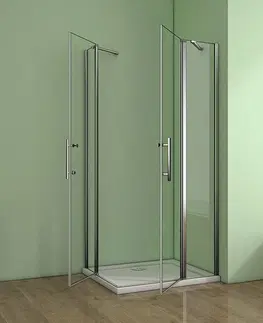 Sprchovacie kúty H K - Sprchový kút MELODY A2 100cm s dvoma jednokrídlovými dverami s pevnou stenou vrátane sprchovej vaničky z liateho mramoru SE-MELODYA2100/THOR-100SQ