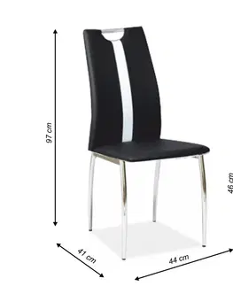 Jedálenské stoličky KONDELA Signa jedálenská stolička čierna / biela / chrómová