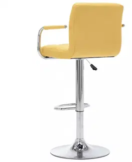 Barové stoličky Barová stolička látka / chróm Dekorhome Žltá