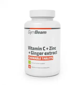 Vitamín C GymBeam Vitamín C + Zinok + extrakt zo zázvoru na cmúľanie 90 tab.