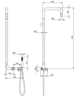 Sprchy a sprchové panely DEANTE - Silia čierna Sprchový stĺp, so sprchovou batériou NQS_N4XM