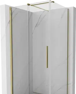 Sprchovacie kúty MEXEN/S - Velár sprchovací kút 100 x 85, transparent, zlatá 871-100-085-01-50