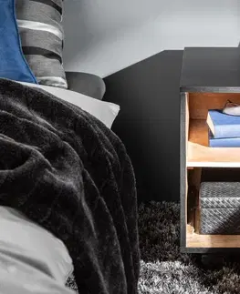 Nočné stolíky LuxD Dizajnový nočný stolík Shayla 50 cm čierne mango