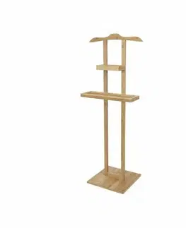 Regály a poličky Compactor Bamboo bambusový stojan na oblečenie s odkladacou plochou - 44,5 × 32 × 115 cm