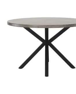 Jedálenské stoly Jedálenský stôl, betón/čierna, priemer 120 cm, MEDOR