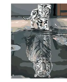 Kreatívne a výtvarné hračky ZUTY - Diamantové maľovanie (s rámom) - Mačiatko alebo tiger