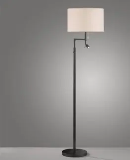 Stojacie lampy FISCHER & HONSEL Stojacia lampa Teramo s LED na čítanie, piesková