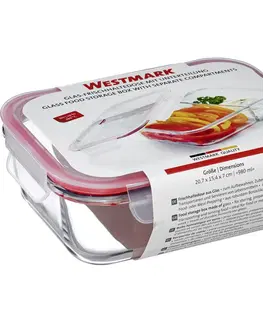 Misy a misky Westmark Sklenená dóza na potraviny s 2 priehradkami 980 ml