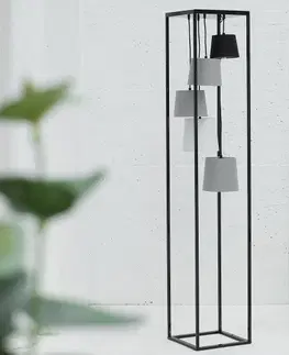 Stojace lampy LuxD 20281 Dizajnová stojanová lampa Shadow II čierno-sivá Stojanové svietidlo