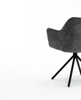 Stoličky - moderné LuxD 28989 Dizajnová otočná stolička Rahiq sivá