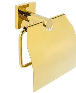 Kúpeľňové doplnky Vešiak na papier WC s klapkou Nero Gold CKG-7819 84