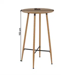 Jedálenské stoly Barový stôl, dub, priemer 60 cm, IMAM