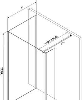 Sprchové dvere MEXEN/S - Kyoto Sprchová zástena WALK-IN 100 x 70 x 40 cm, čierny vzor, chróm 800-100-070-221-01-70-040