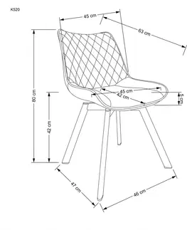 Jedálenské zostavy Otočná jedálenská stolička K520 Halmar Skořicová