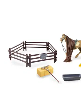 Hračky - figprky zvierat RAPPA - Kôň hnedý s príslušenstvom